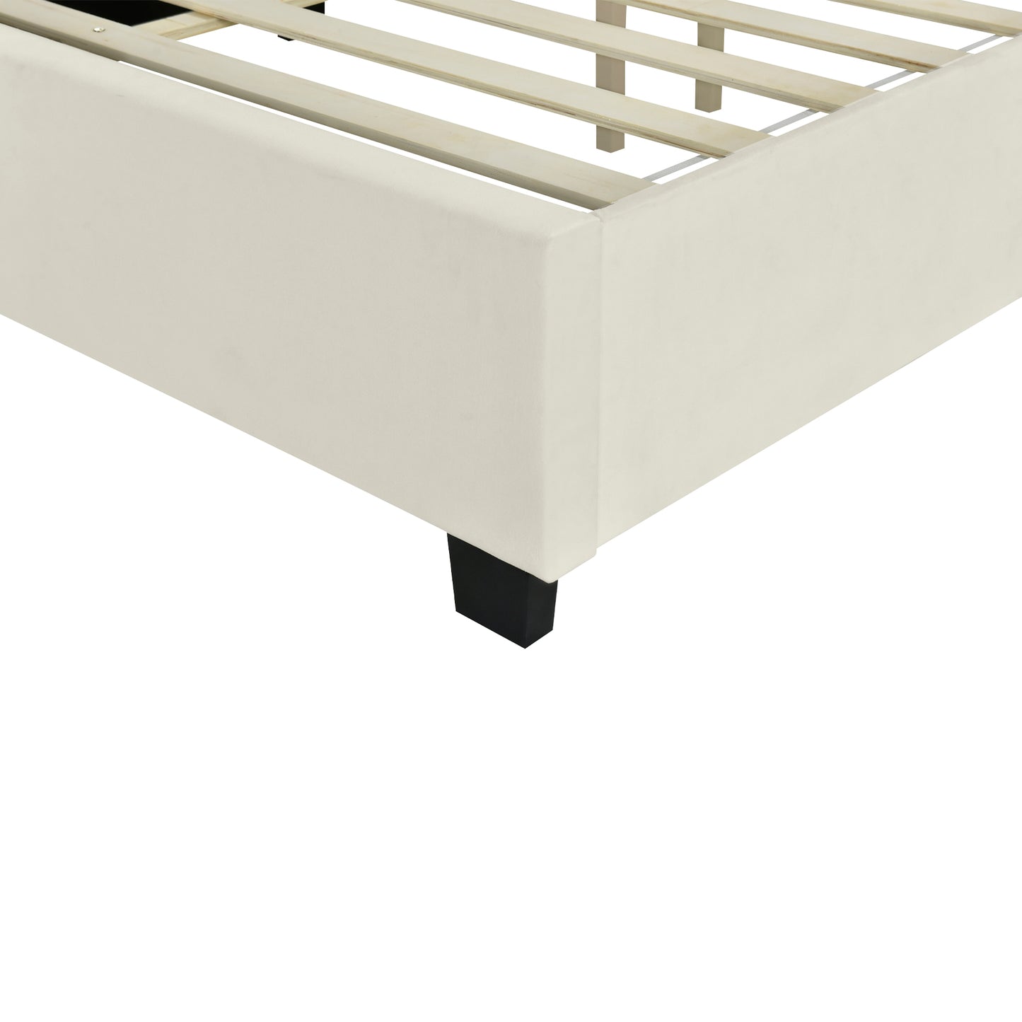 Channel Tufted Wall Mount Bed with Detachable Floating Side Shelves