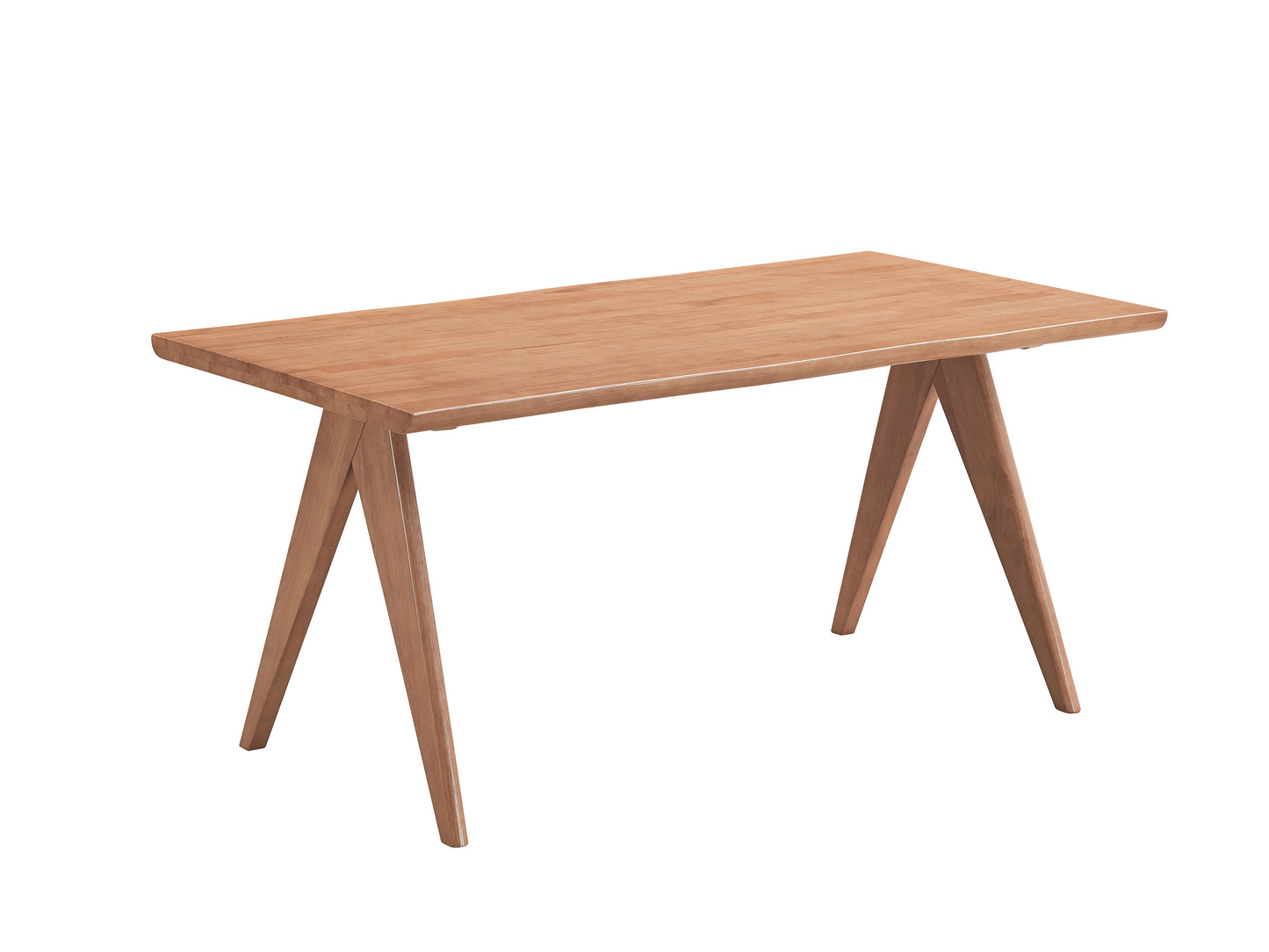 63inch Casual Stylish Natural Finish Rectangular Wooden Dining Table 1pc Mid-Century Modern Kitchen Dining Furniture