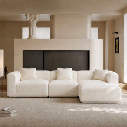 Modern modular combination 125.59-inch sofa - L-shaped reclining sofa, no assembly required, with a load capacity of 2000 pounds