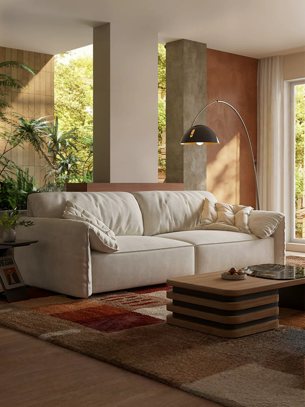 110.24" Sofa Couch for Living Room, Modern Comfy 3-Seater Sofas, Small Couches for Small Spaces, Upholstered Deep Seat Couch for Bedroom, Apartment