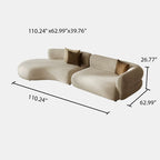 Modern Upholstered Oversized Sectional Sofa, 110-Inch 4-Seater Extra Deep & Wide Seat Curved Cloud-Feel Couchs, Free Combination Sofa Couch for Living Room,Bedroom