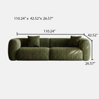 110.24" Large Couch, Comfy Upholstered Loveseat with Extra Deep Seats, Chenill Sofa for Living Room Apartment Office, Green
