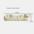 110” Modern Curved Sofa,Oversized Cloud-Feel Couch with Deep Seat, Linen Fabric, Upholstered Couch for Living Room Apartments Bedroom