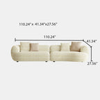 110” Modern Curved Sofa,Oversized Cloud-Feel Couch with Deep Seat, Linen Fabric, Upholstered Couch for Living Room Apartments Bedroom