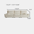 110.24" Oversized Deep Seat Sofa, Beige Modern Cloud-Feel Sailboat Couch, Large 3 Seater Sofa for Living Room Bedroom Apartment Office