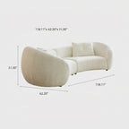 110.24" Modern Curved Sofa with Elegant Love Heart Design,Plush Beige Fabric Couch for Living Room,Office,Bedroom