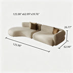 Modern Upholstered Oversized Sectional Sofa, 110-Inch 4-Seater Extra Deep & Wide Seat Curved Cloud-Feel Couchs, Free Combination Sofa Couch for Living Room,Bedroom