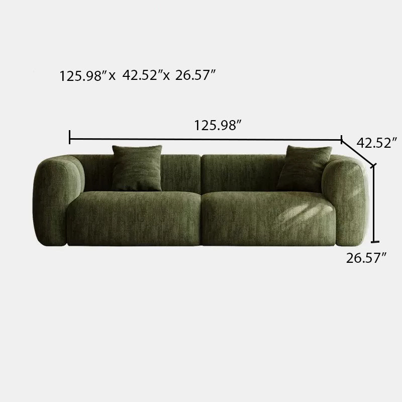 110.24" Large Couch, Comfy Upholstered Loveseat with Extra Deep Seats, Chenill Sofa for Living Room Apartment Office, Green