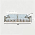 110.24" Chenille Sofa Cloud-Feel Couch, Modern Comfy Sofa Deep Seat Couch with Solid Wood Frame, Soft Plush Loveseat for Living Room, Office, Bedroom, Cream White