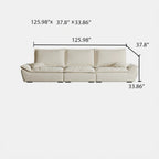 110.24" Oversized Deep Seat Sofa, Beige Modern Cloud-Feel Sailboat Couch, Large 3 Seater Sofa for Living Room Bedroom Apartment Office