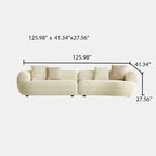 110” Modern Curved Sofa,Oversized Cloud-Feel Couch with Deep Seat, Linen Fabric, Upholstered Couch for Living Room Apartments Bedroom