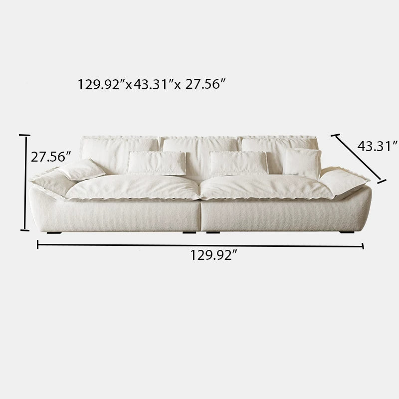 110.24" Oversized Cloud-Feel Sofa, Extra Large Deep Seat Couch, Wide Loveseat with Soft Backrest, Modern Comfy Sailboat Couches for Living Room, Beige