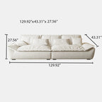 110.24" Oversized Cloud-Feel Sofa, Extra Large Deep Seat Couch, Wide Loveseat with Soft Backrest, Modern Comfy Sailboat Couches for Living Room, Beige