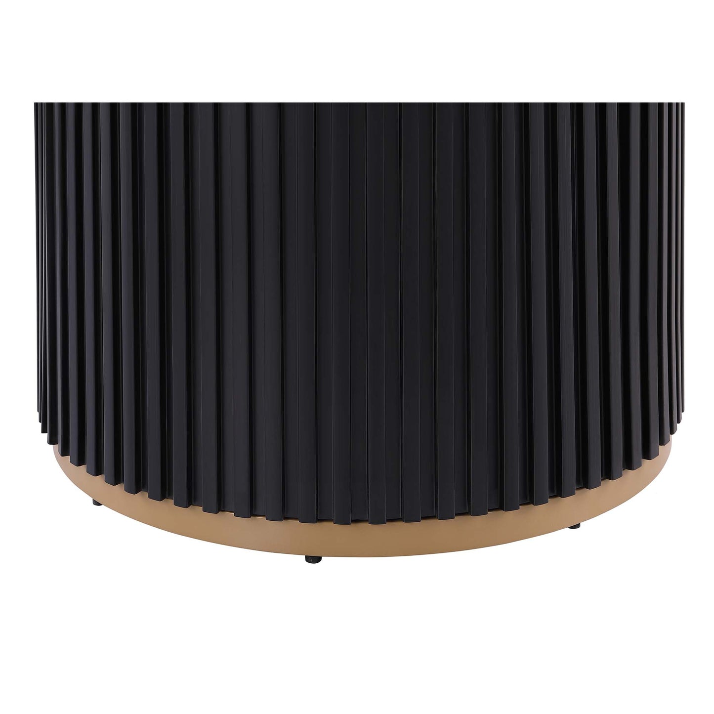 46 Inch Round Faux Marble Dining Table, Black Wave Metal Base with Gold Decoration - Accommodates 4 People for Kitchen & Dining Room