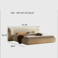 Queen Size Upholstered Platform Bed Frame with Extra-Wide Wingback Headboard, Sturdy Wooden Slats Low Profile for Bedroom