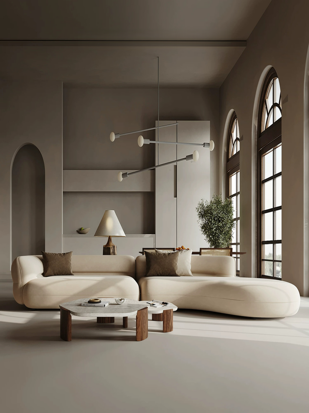Modern Upholstered Oversized Sectional Sofa, 110-Inch 4-Seater Extra Deep & Wide Seat Curved Cloud-Feel Couchs, Free Combination Sofa Couch for Living Room,Bedroom