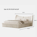 Modern Upholstered Platform Bed with Linen Headboard, Queen Size Wood Floor Bed Frame with High Wingback, No Box Spring Needed, Easy Assemble