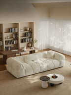 111.81" Sofa Cloud-Feel Couch, Modern Comfy Sofa Deep Seat Couch, Oversized 3-Seater Chenille Couches for Living Room, Office, Bedroom