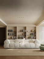 111.81" Sofa Cloud-Feel Couch, Modern Comfy Sofa Deep Seat Couch, Oversized 3-Seater Chenille Couches for Living Room, Office, Bedroom