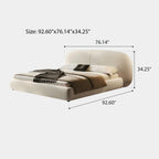 Queen Size Cloud-Feel Bed Frame, White Upholstered Platform Bed Frame with Soft Headboard, Thickened Footboard, Rounded Corners, No Box Spring Required, Easy Assembly