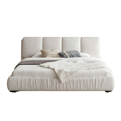 Low Profile Cloud Chenille Bed Non-Slip Slats Wabi-Sabi Apartment Skin-Safe Assembly