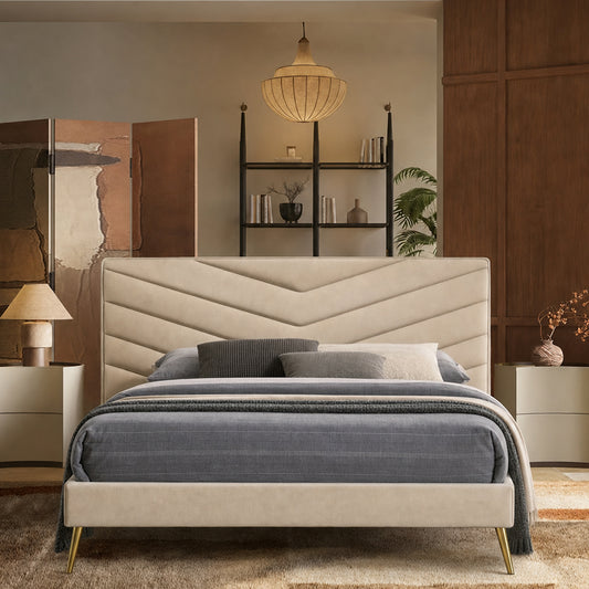 1200LBS Silent Solid Slats Double Platform Bed