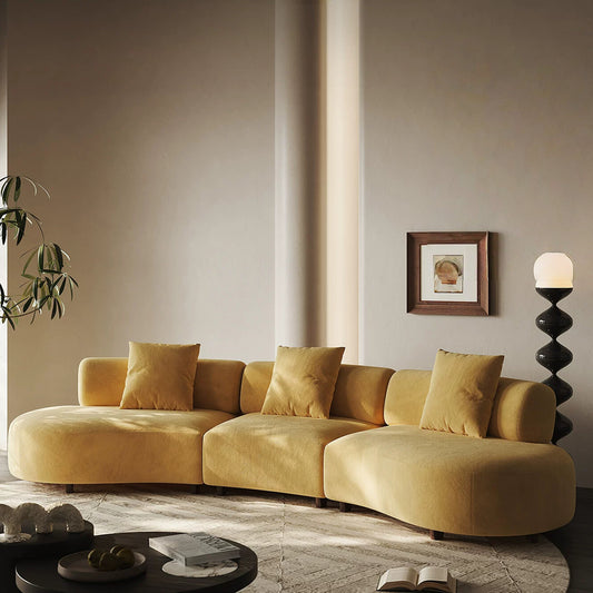 Oversized Sectional Cloud-Feel Couch, Modern Curved Modular Sectional Sofa with Deep Seat