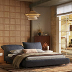 Queen Size Upholstered Platform Bed Frame with Soft Headboard, Modern Chenille Fabric Bed, No Box Spring Needed