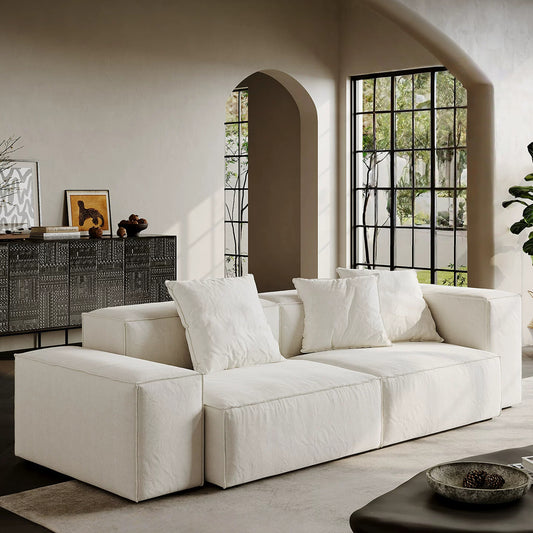 112.6" Cloud-Feel Couch  Love Seat Sofas with Deep Seat, Covers Removable & Washable