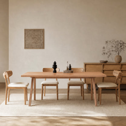 63inch Casual Stylish Natural Finish Rectangular Wooden Dining Table 1pc Mid-Century Modern Kitchen Dining Furniture