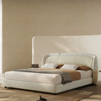 Upholstered Queen Size Bed Frame with Wingback Headboard, Modern Queen Bed Frame and Headboard, Wooden Slats Support, Easy Assembly, No Box Spring Needed