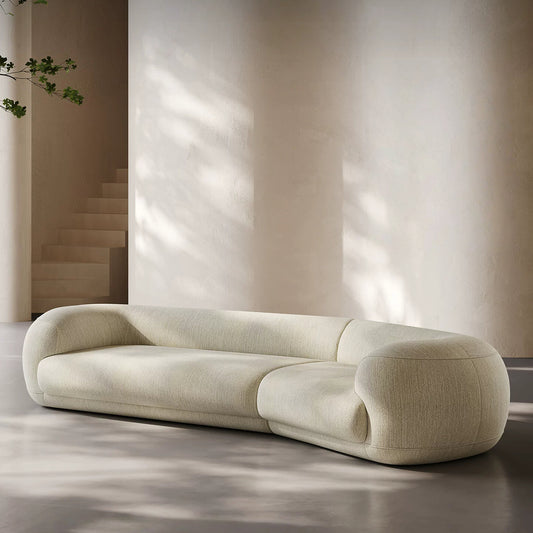 110.24" Curved Couch, 4-Seater Modern Sofa, Comfy Cloud-Feel Upholstered 4 Seat Leisure Sofa
