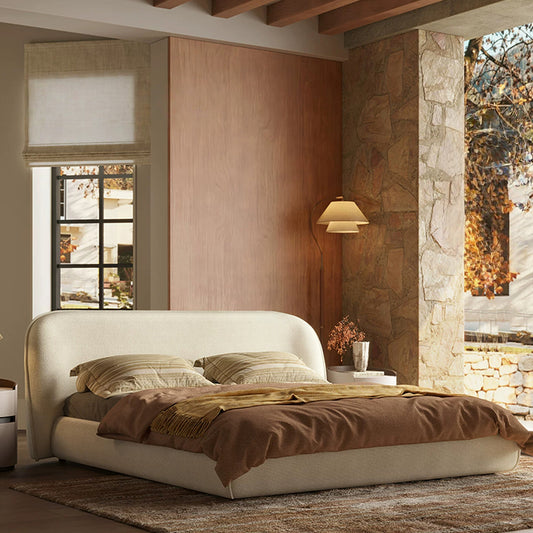 King Size Cloud-Feel Bed Frame and Headboard with Round Edges