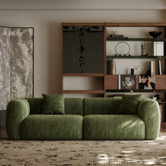 110.24" Large Couch, Comfy Upholstered Loveseat with Extra Deep Seats, Chenill Sofa