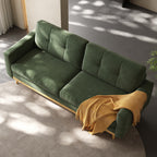 67.7” Loveseat Sofa, Mid Century Modern Decor Love Seat Couches for Living Room, Button Tufted Upholstered Small Couch for Bedroom, Solid and Easy to Install Furniture