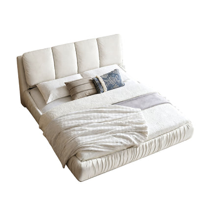 Low Profile Cloud Chenille Bed Non-Slip Slats Wabi-Sabi Apartment Skin-Safe Assembly