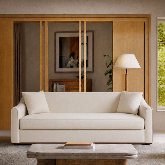 75.78-inch white double sofa - a reclining sofa, equipped with two throw pillows, no assembly required, capable of supporting up to 2000 pounds