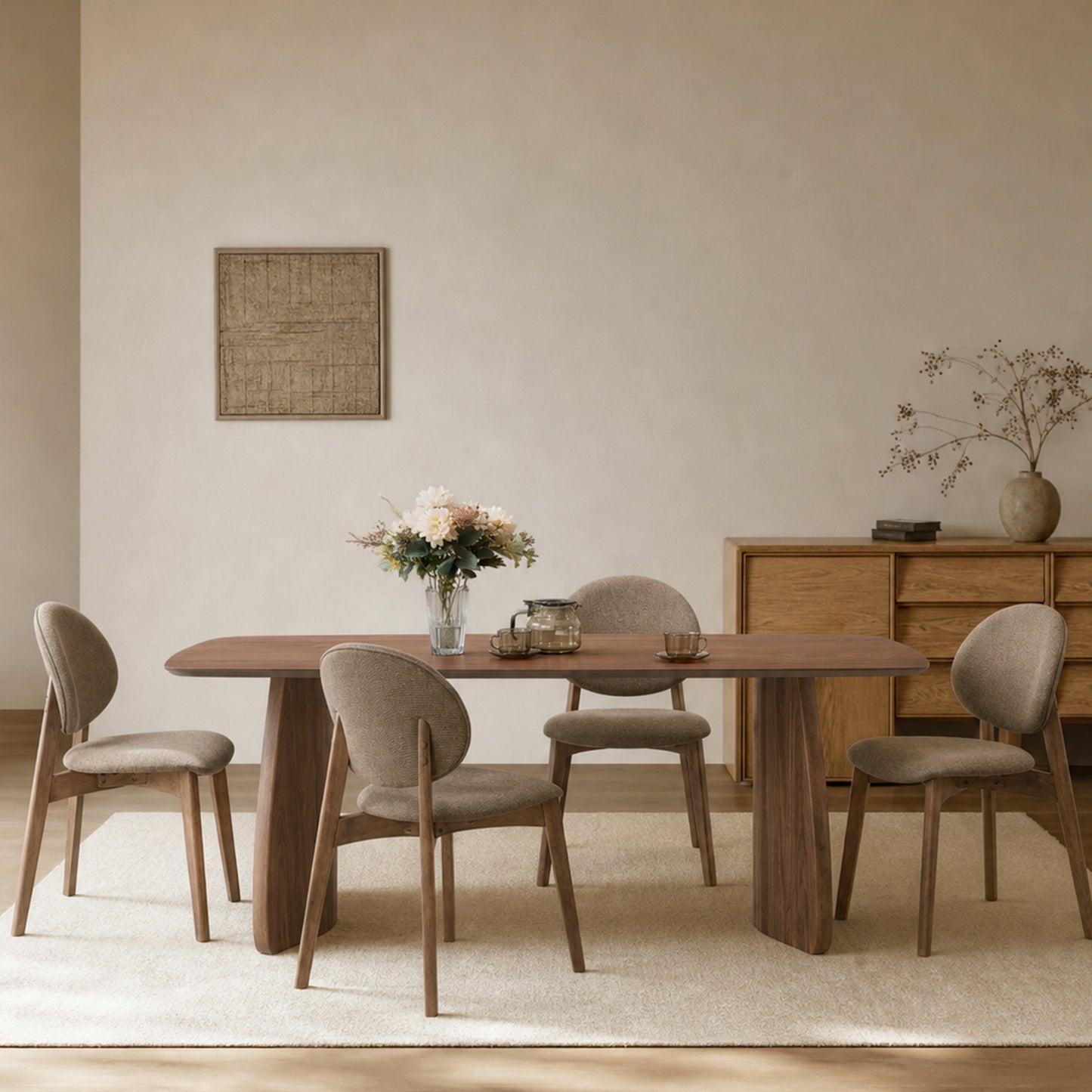 71inch Walnut Finish Dining Table