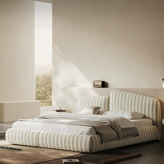Queen Size Cloud-Feel  Beds Frames with Headboard, Anti-Collision Soft Rounded Corners Footboard