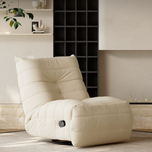 Couches for Living Room Rotatable Sofa Chair, Beige Lazy, Adjustable Small