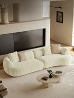 110” Modern Curved Sofa,Oversized Cloud-Feel Couch with Deep Seat, Linen Fabric, Upholstered Couch for Living Room Apartments Bedroom