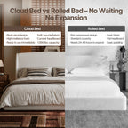 Queen Size Soft Cloud-Feel Bed Frame with Wingback Headboard, Platform Bed with Padded Headboard, No Box Spring Needed, Easy Assembly, Elegant Linen Fabric