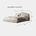 Queen Size Bed Frame, Upholstered Cloud-Feel Platform Beds Frames with Headboard, Anti-Collision Soft Rounded Corners Footboard, No Box Spring Required, Easy Assembly
