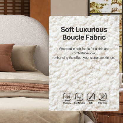 Cloud-Feel Queen Size Boucle Bed Frame
