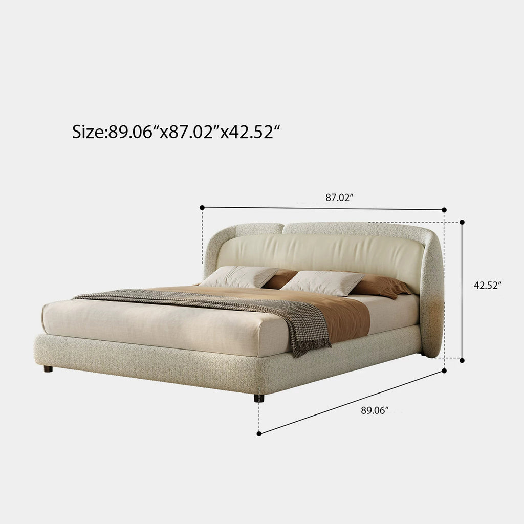 Upholstered Queen Size Bed Frame with Wingback Headboard, Modern Queen Bed Frame and Headboard, Wooden Slats Support, Easy Assembly, No Box Spring Needed