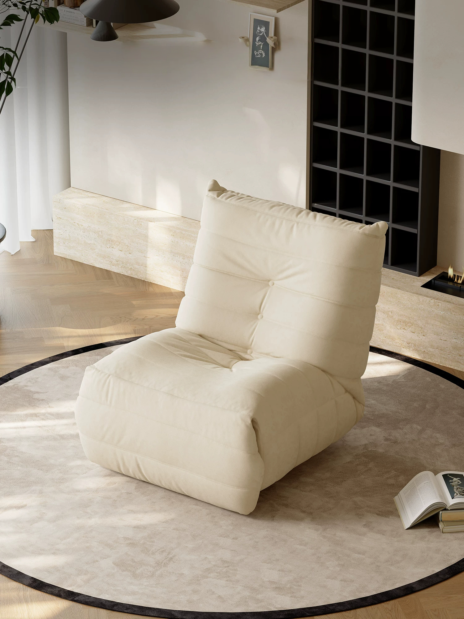 Couches for Living Room Rotatable Sofa Chair, Beige Lazy, Adjustable Small, Suitable for Living Room, Bedroom