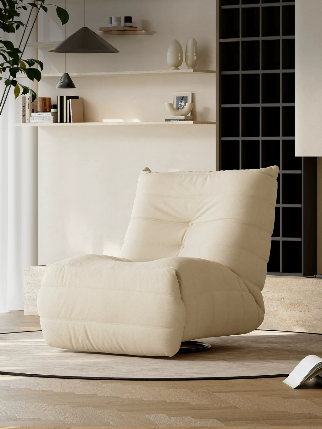 Couches for Living Room Rotatable Sofa Chair, Beige Lazy, Adjustable Small, Suitable for Living Room, Bedroom