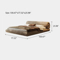Queen Size Cloud-Feel Bed Frame with Oversized Padded Headboard, Modern Luxury Upholstered Platform Bed, Low Profile Soft Bed Frame with Solid Wood Slats, No Box Spring Needed
