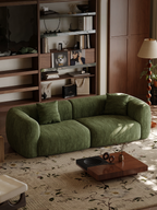 110.24" Large Couch, Comfy Upholstered Loveseat with Extra Deep Seats, Chenill Sofa for Living Room Apartment Office, Green