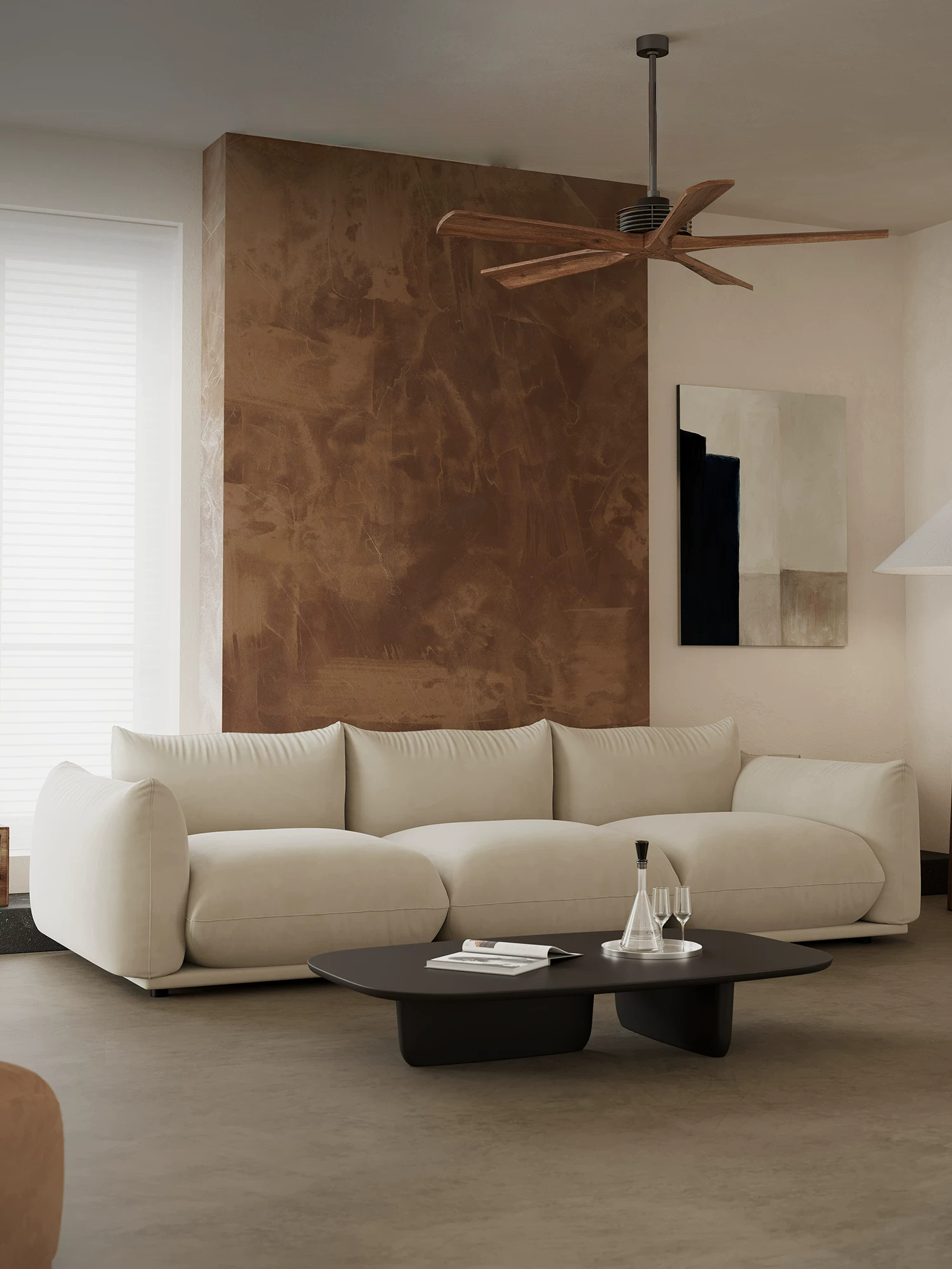 110.24" Large Sofa for Living Room, Cream Cloud-Feel Couch, Mid Century Modern 3 Seater Upholstered Couch, Minimalist Comfy Sofa, Solid Wood Frame Living Room Furniture